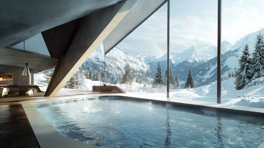 piscine elon musk chalet de luxe